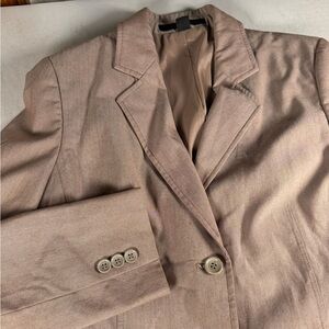 Express Design Studio Taupe Brown Fitted Blazer Two Button Woman’s Size 6